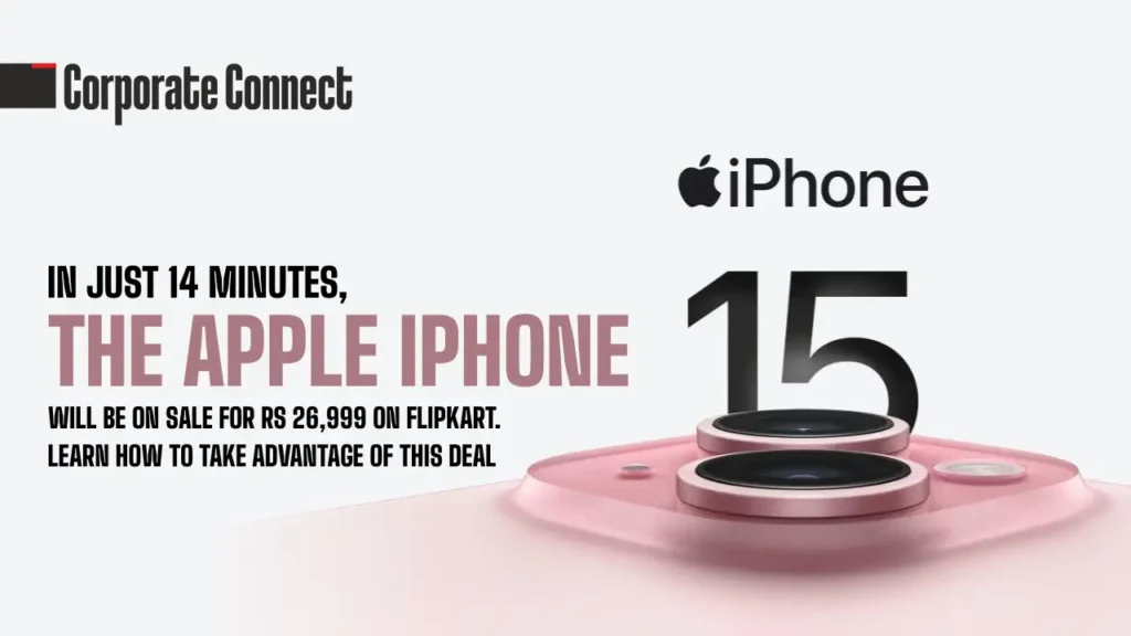 In just 14 minutes, the Apple iPhone 15 will be on sale for Rs 26,999 on Flipkart. Learn how to take advantage of this deal.