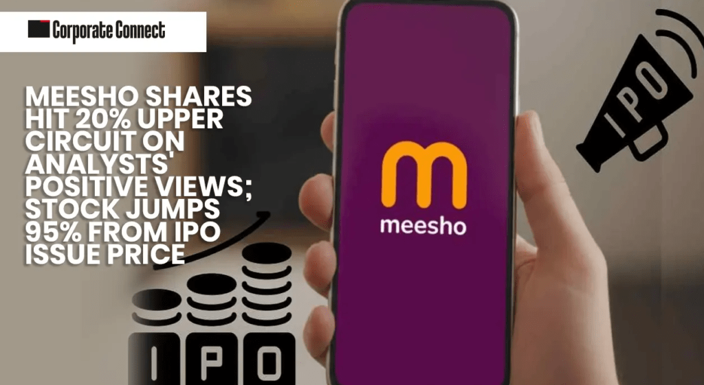 Today Meesho shares hit 20% upper circuit on analysts' positive views; stock jumps 95% from IPO issue price